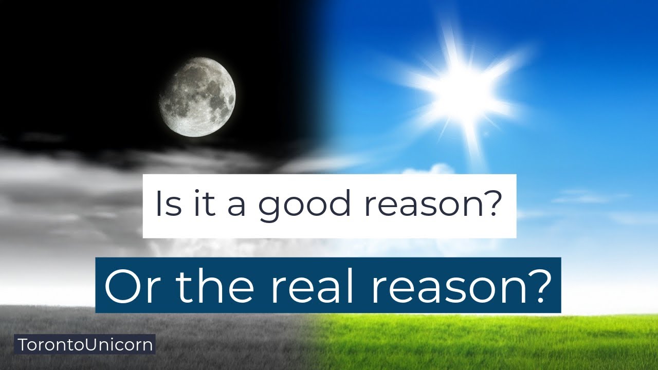 Is it a good reason, or the real reason (journal read by TorontoUnicorn)