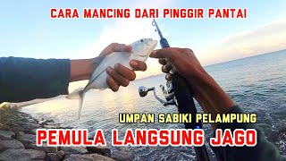 CARA TERMUDAH MANCING DARI PINGGIR PANTAI | YANG BARU PERTAMA KALI MANCING JUGA BISA PESTA STRIKE