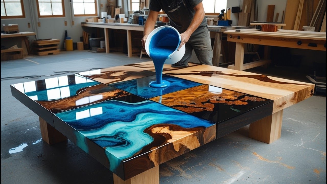 Multiple Tree Rings Table How To Make A Unique Table Using Small Tree Rings And Epoxy Glue - Let ...