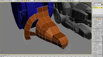 56 robot 3ds max tutorial - MEGAZORD Daizyujin 3D - left foot triceratops head modeling part. 07/12