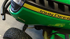 John Deere D140 changing mower deck blades - YouTube