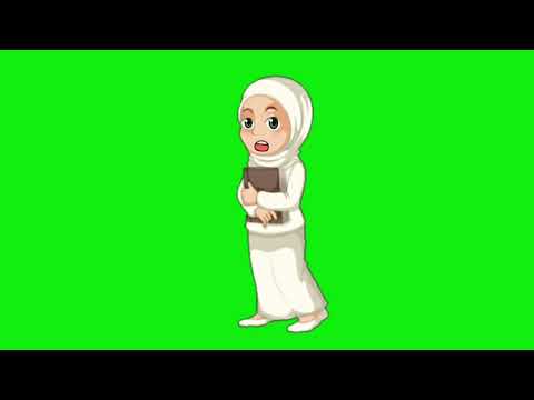 كروما فتاة تتحدث Green Screen Girl Talking Cartoon 