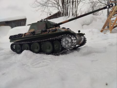 Heng Long Panther Type G 1/16 Ver 7.0, небольшой тест-драйв на снегу
