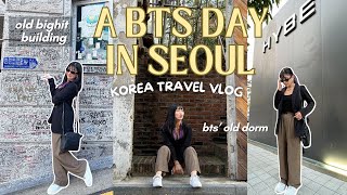 VISITING BTS PLACES IN SEOUL💜 dorm & restaurant, old bighit building, hybe | KOREA TRAVEL VLOG EP 3