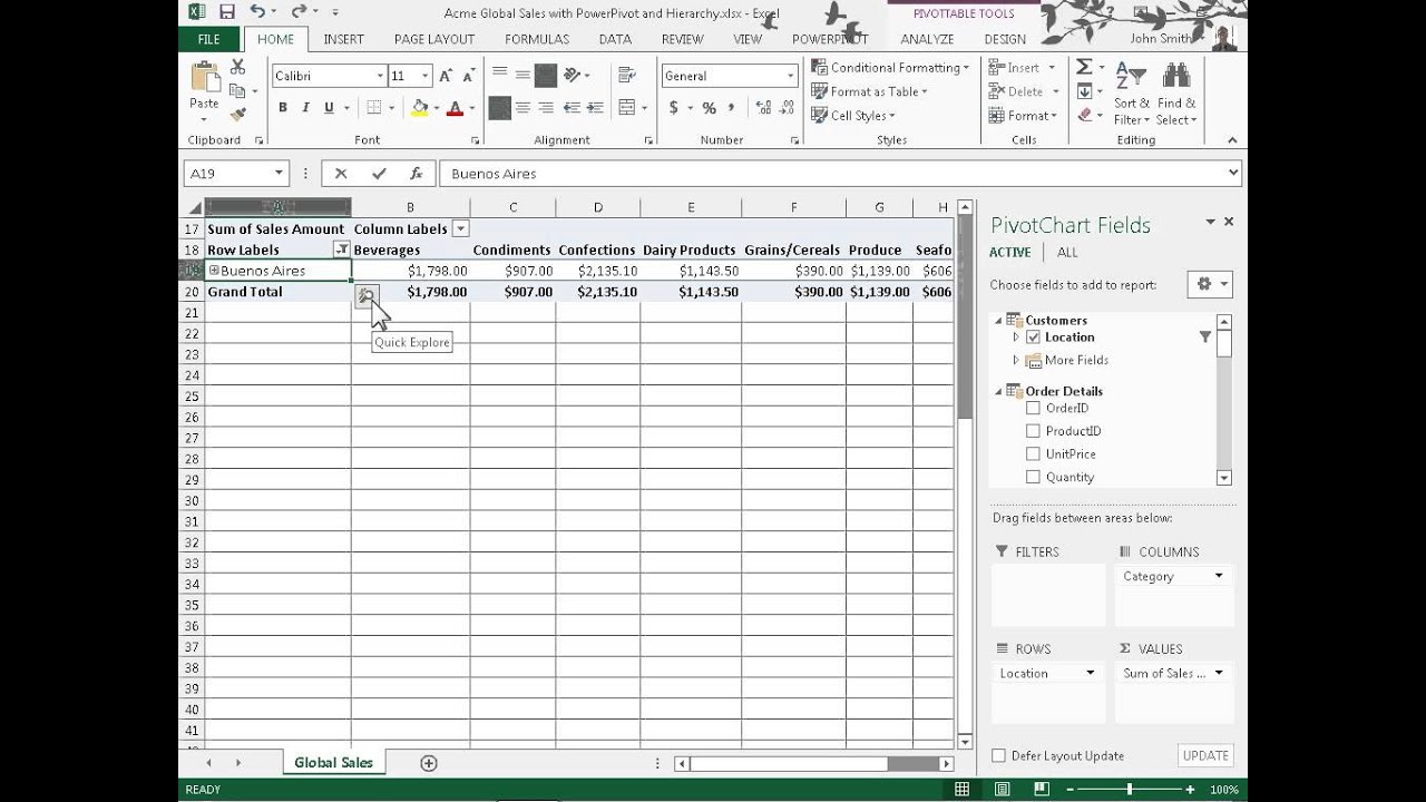 Excel Drill Down Pivot Chart