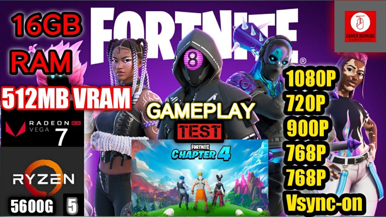 FORTNITE RYZEN 55600G VEGA 7 512MB VRAM 16GB RAM GAMEPLAY TEST