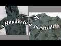 How to turn a KID’S HOODIE into a SWEATSHIRT // DIY sewing tutorial