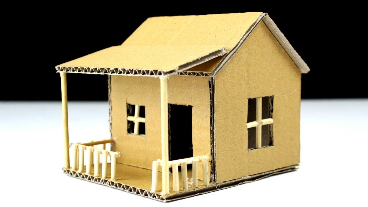 How To Make A Small Cardboard House Beautiful Easy Way Youtube