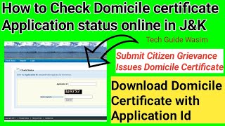 How To Check Domicile Certificate Application Status Online in J&K || Download Domicile Certificate screenshot 4