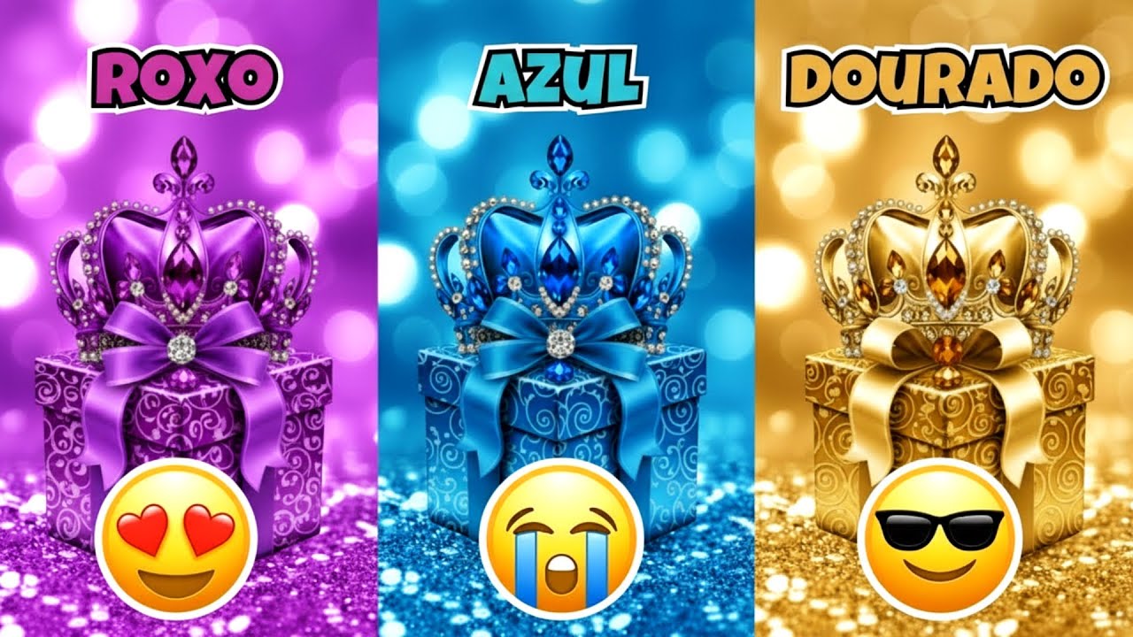 🎁 ESCOLHA SEU PRESENTE! ⭐ Qual Você Vai Escolher? 😱 Roxo, Azul ou Dourado!