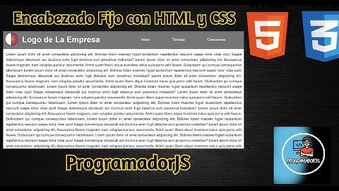 Como hacer un Encabezado Fijo con HTML y CSS. (ProgramadorJS)