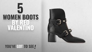 Top 10 Red Valentino Women Boots [2018]: Red Valentino Women's Pq2s0a23ayv0no Black Leather Ankle