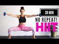 BOREDOM-FREE!! NO REPEAT 30 MIN HIIT with Weights// Burn Fat/ Tone Muscles/ LOW IMPACT OPTIONS