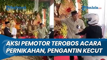 Bak Tak Peduli Ada Pengantin, Aksi Pemotor Terobos Acara Pernikahan Viral, Wajah Pengantin Kecut