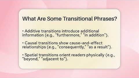 What Are Some Transitional Phrases? - The Prose Path