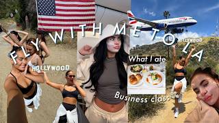 I Flew Business Class to LA… Here’s What Happened 😭✈️  What I ate + Hollywood Sign Hike