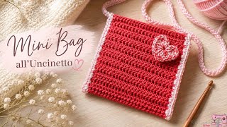 Mini Bag all'Uncinetto con Cuore ❤️ Tutorial Facile per Principianti🧶