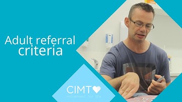 Adult referral criteria for CIMT. Professionals