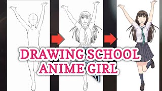 drawing school anime girl [Lily - Alan Walker]