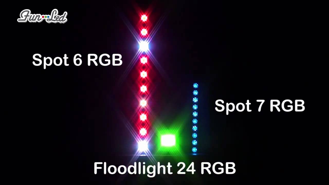Fun-Led Spot 6 RGB + Spot 7 RGB + Floodlight 24 RGB - YouTube