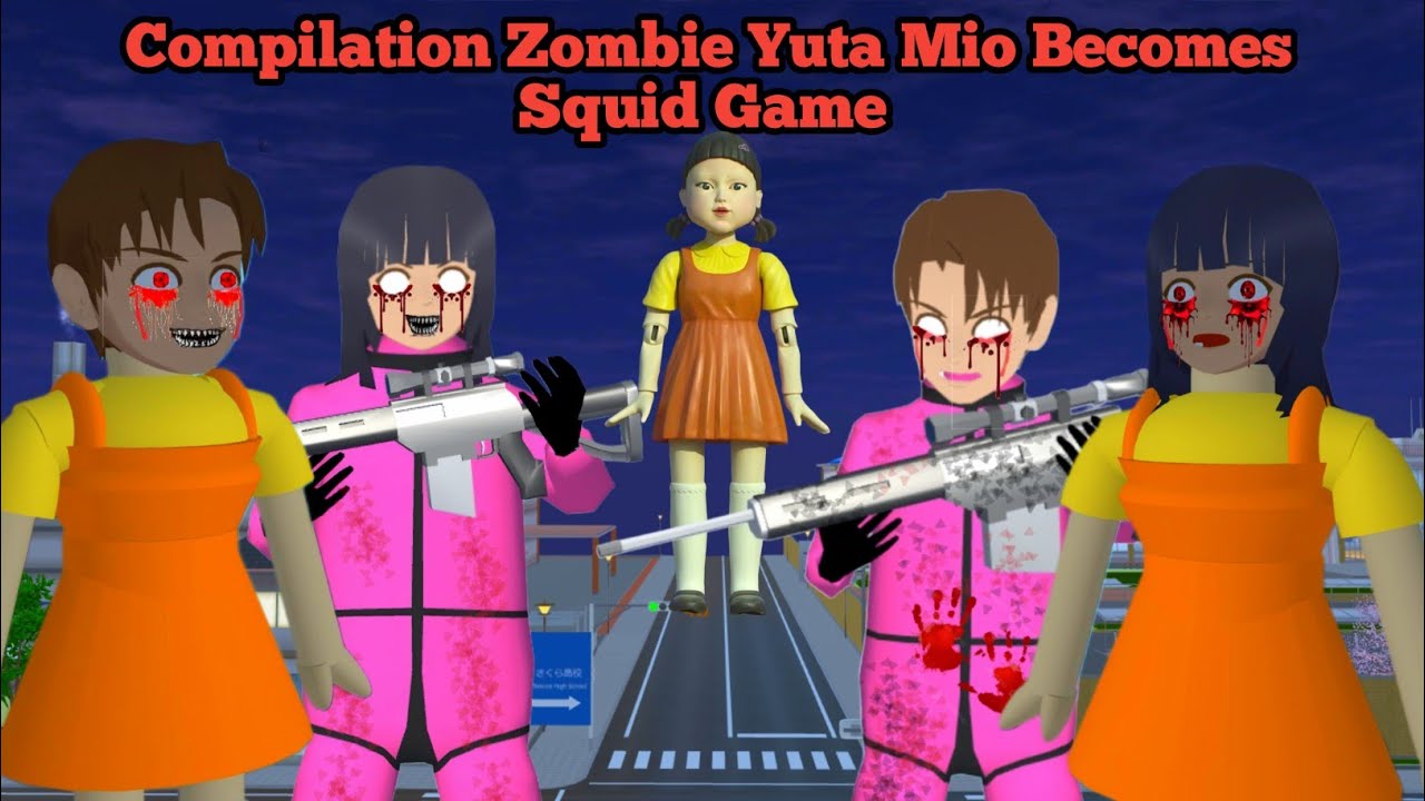 Compilation Zombie Yuta Mio Becomes Squid Game Horror In The City 😱 Sakura School Simulator