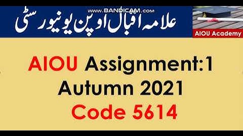 AIOU Code 5614-1 Solved Assignment No.1 Autumn 2021