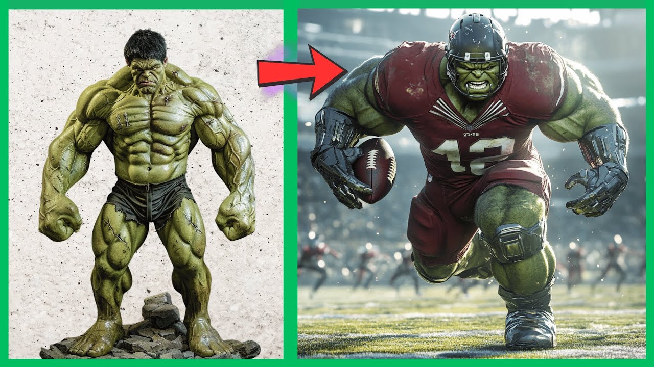 AVENGERS but AMERİCAN FOOTBALL PLAYER🔥 Transformations of Marvel and DC ...