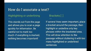 Annotating a Text II