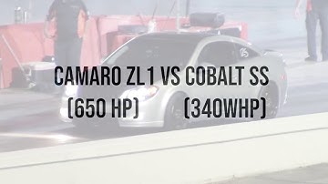 Mustang GT 5.0l vs Cobalt SS/TC 2.0l vs ZL1 Camaro 6.2l vs BMW i3 1/4 mile drag race & times!