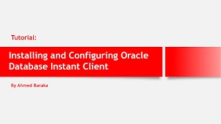 installing and configuring oracle database instant client
