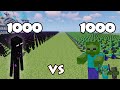1000 Endermans Vs 1000 Zombies | Minecraft |