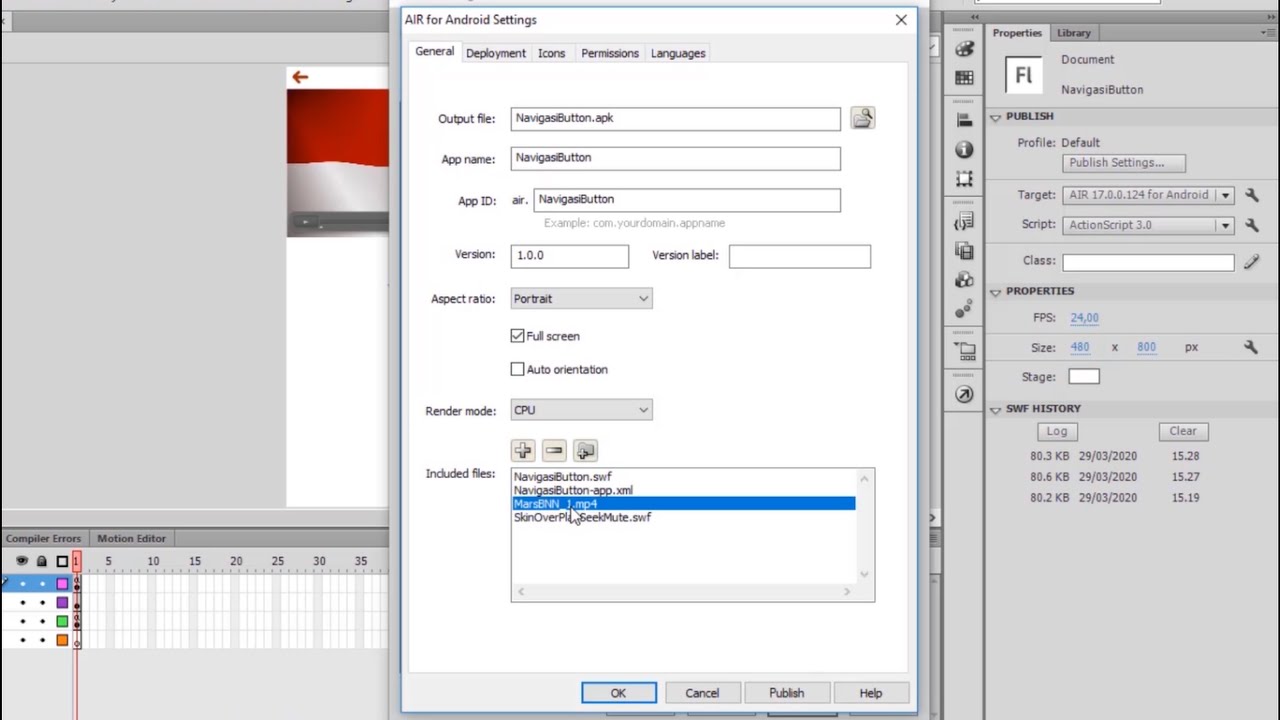 Tutorial Cara mempublish Project Desain Multimedia Interaktif menjadi Aplikasi Apk menggunakan Adobe