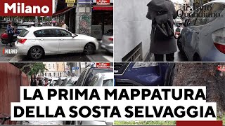 Marciapiedi, aiuole, strisce pedonali. A Milano la mappatura della sosta selvaggia: “Una giungla”