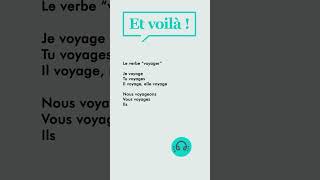 Le verbe 'voyager'. | Conjugaison Française : Présent de l'indicatif 1er Groupe en -GER