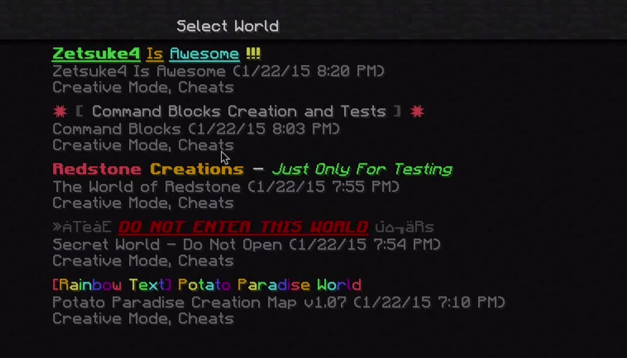 Minecraft How To Customize Single Player World Names 1.8 - YouTube