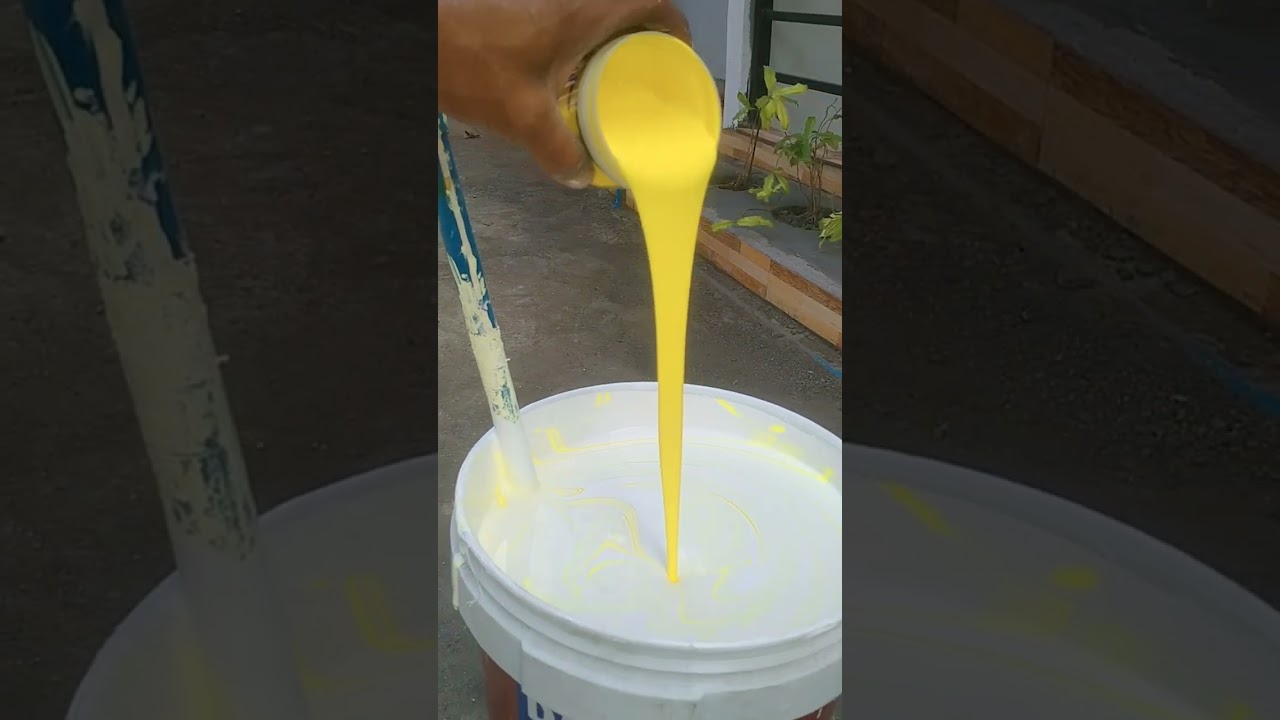 mixing paint.