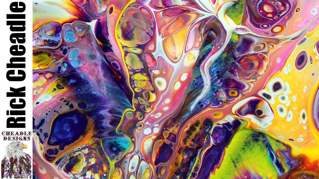 413. Using Silicone and Alcohol fluid tutorial. canvas art artist's