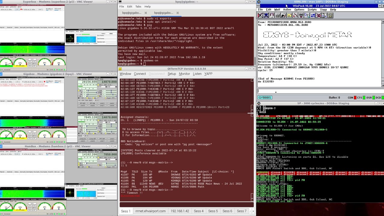 [Retro Packet Fun] 100% ARM RPi: Winpack 6.3, SuperPacket 9.75 wired  into (Lin)BPQ32 & VARA HF