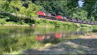 CN U703 (Bessemer BLE Ore) chase at Conneaut OH. and Albion PA. with BLE Sticker Sd70m-2 leading!