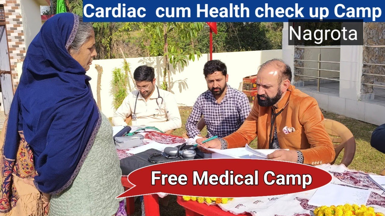  Health check up Camp  Dr Sushil Sharma Head Department of Cardiology Jammu  Free Medicine Nagrota