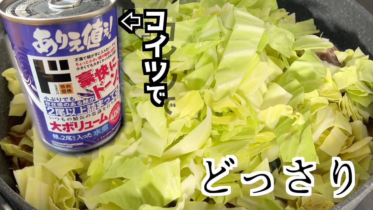 ドンキの鯖缶でキャベツ消費！料理酒だけで作れる超絶簡単レシピ【料理酒鍋】