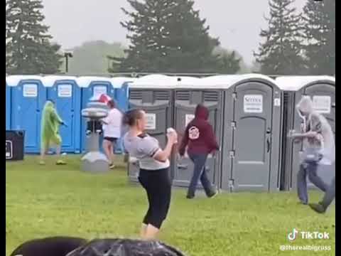 Drunk woman leaning backwards trying to walk eventually falls #fail #partyfail #festival 