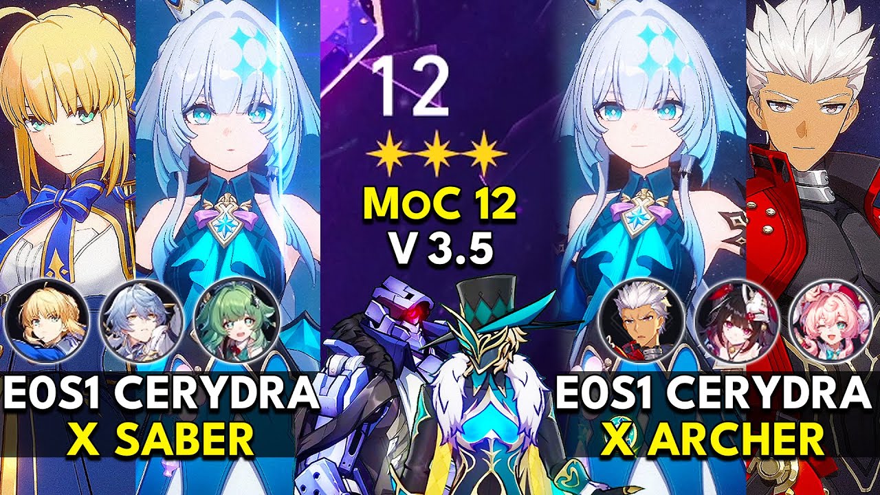 E0S1 Cerydra x Saber & Archer | Memory of Chaos Floor 12 3 Stars | Honkai: Star Rail 3.5