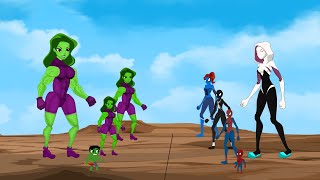 Evolution of She Hulk vs Evolution of She Spider-Man: Who Will Win|SUPER HEROES MOVIE ANIMATION