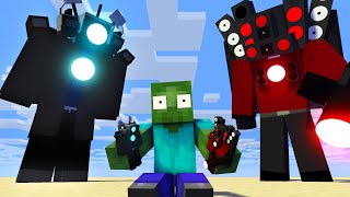 Monster School : SKIBIDI TOILET MINI TITAN SPEAKERMAN AND CAMERAMAN BECOME GIANT Minecraft Animation