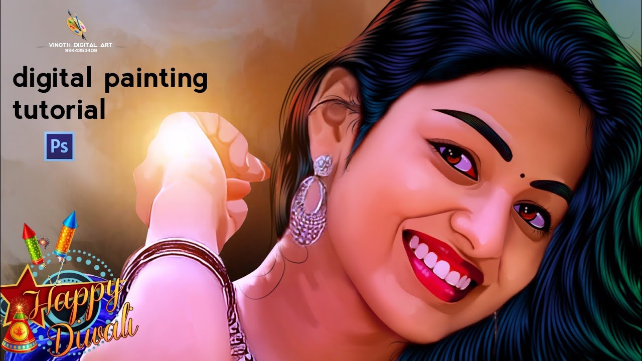 digital painting tutorial vinoth digital art YouTube