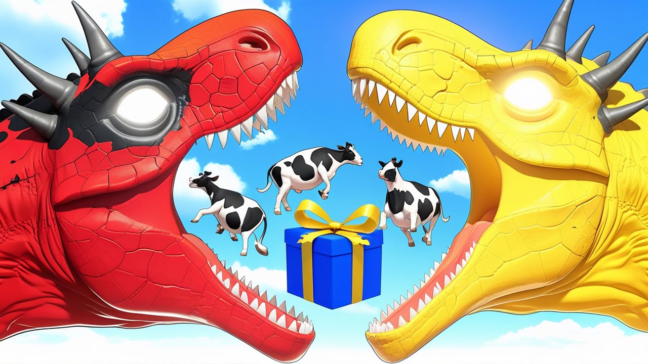 Mosasaurus vs Tyrannosaurus Rex, Velociraptor Dinosaurs Fighting in Jurassic World Evolution 2