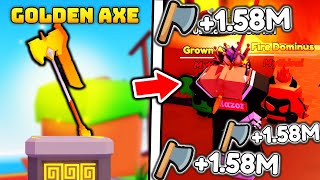 I Used GOLDEN AXE and Became TOP STRONGEST PLAYER in Roblox Wood Chopping Simulator..