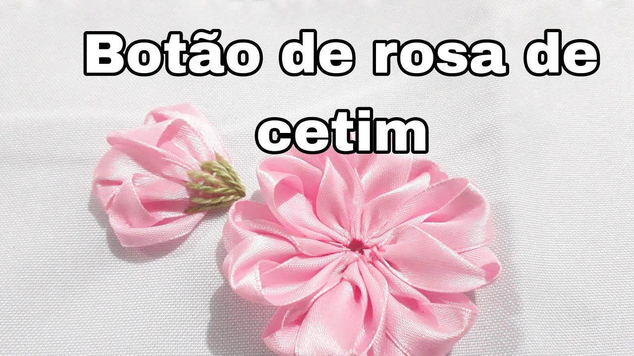 BOTÃO DE ROSA DE CETIM.Como fazer botão de rosas de cetim fácil, lindo ...