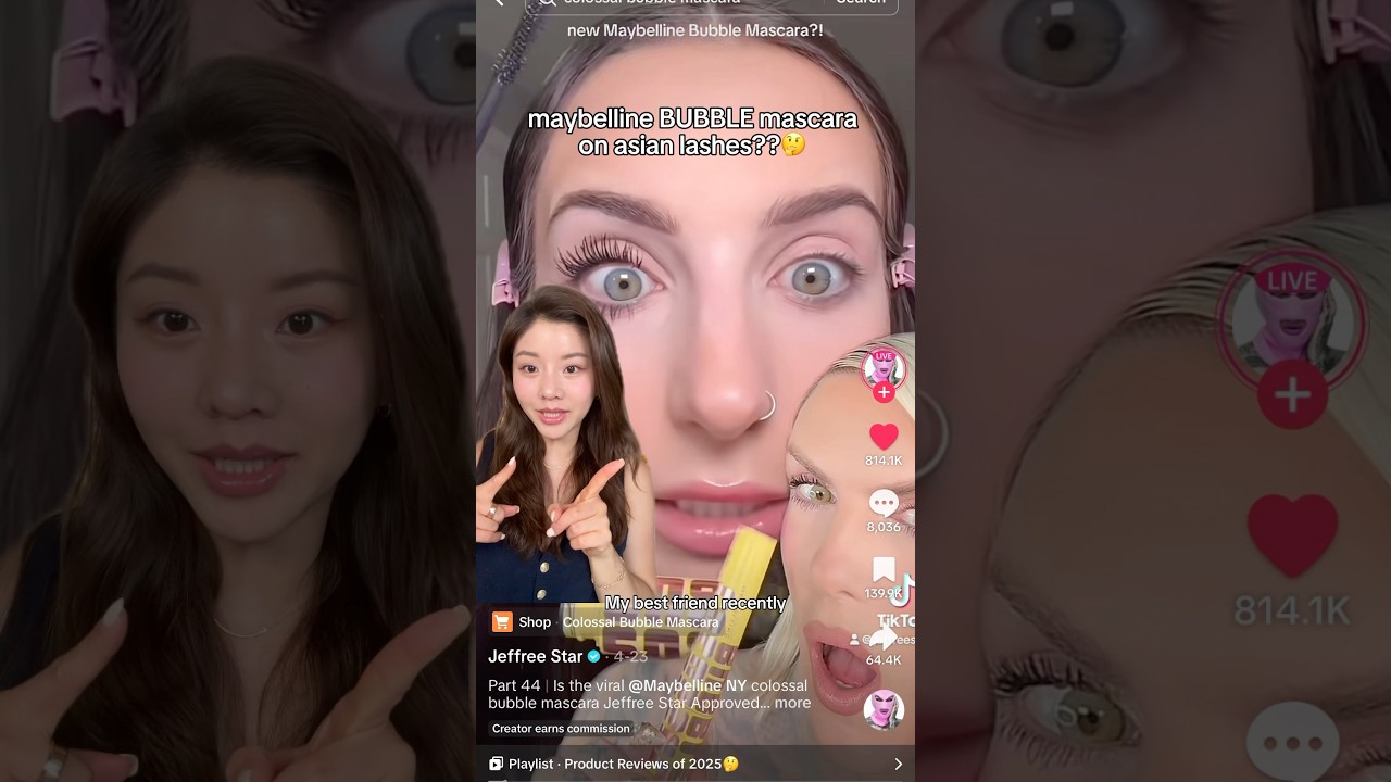 Testing the viral BUBBLE mascara on thin lashes👀￼ 